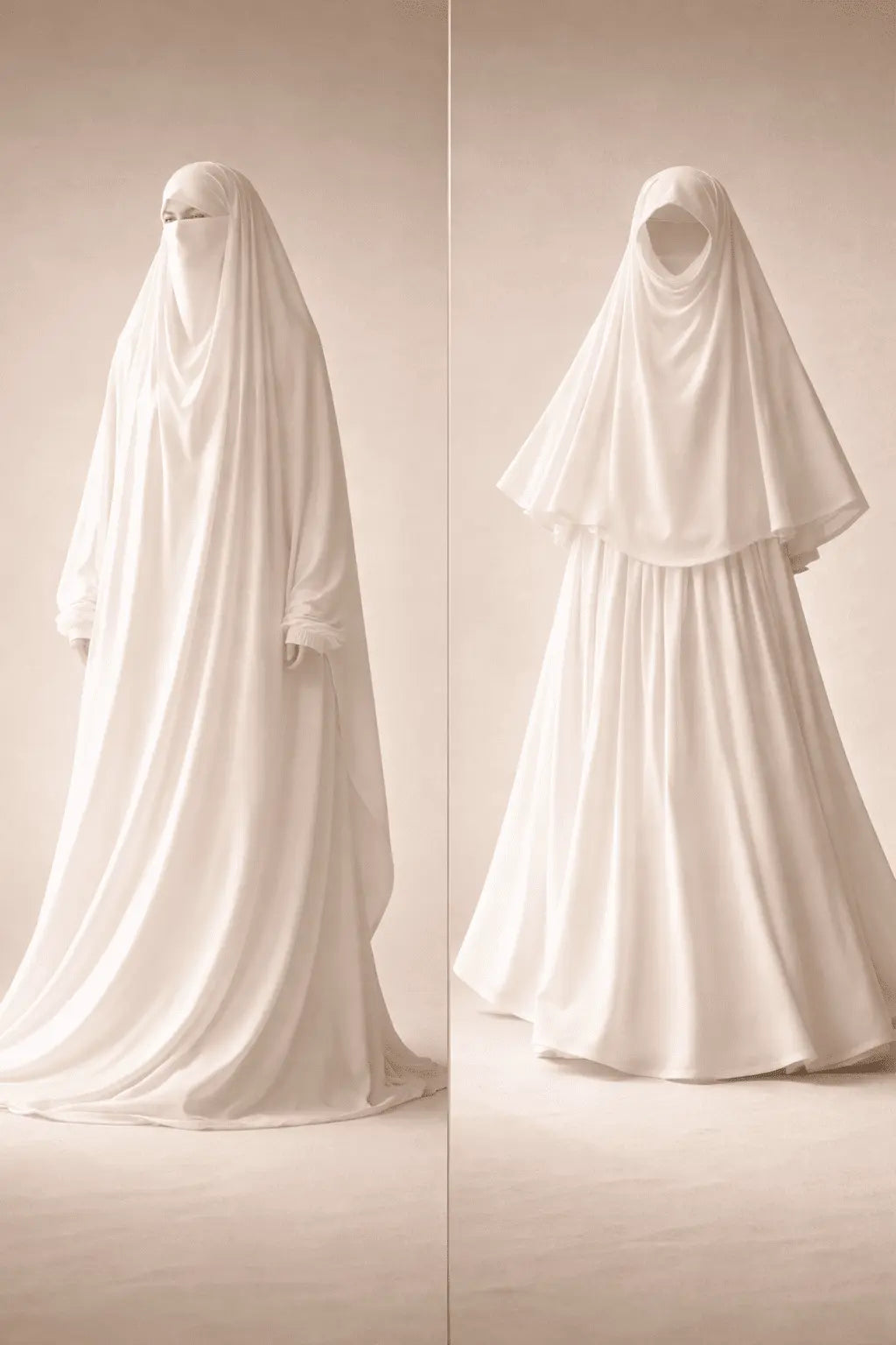 One Piece vs Two Piece Jilbab: Which White Jilbab Is Right for You? - Abaya Elegance