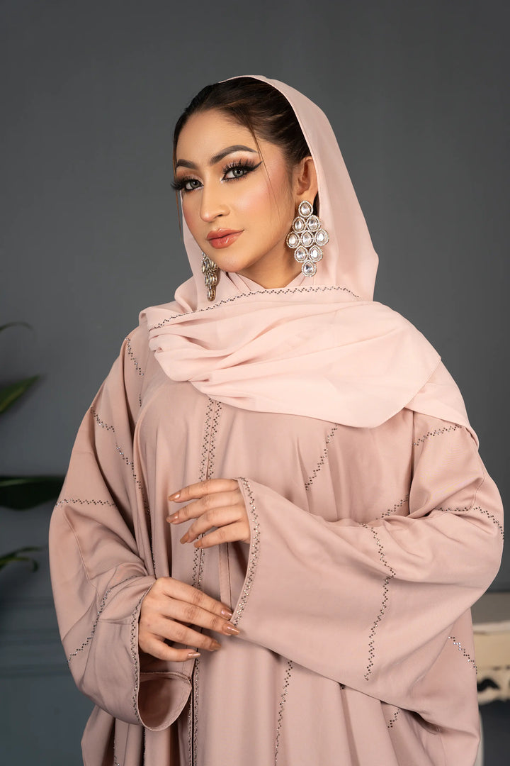 crystal Stone Detail butterfly Open Abaya for Women Abaya Elegance
