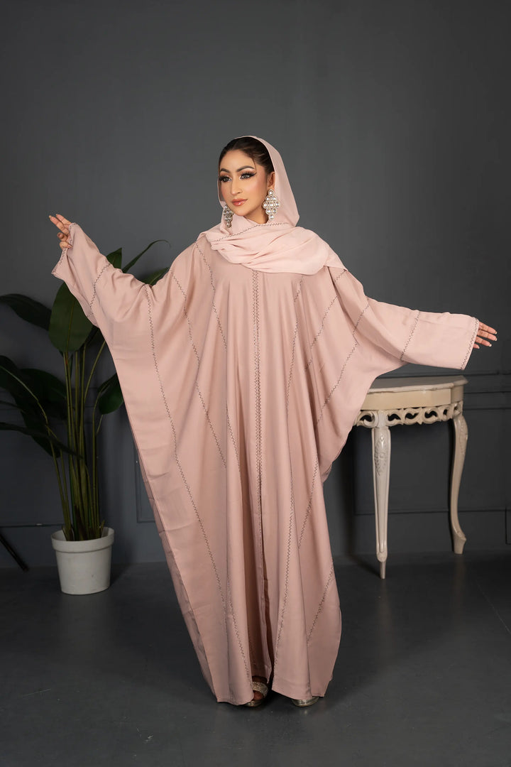 crystal Stone Detail butterfly Open Abaya for Women Abaya Elegance