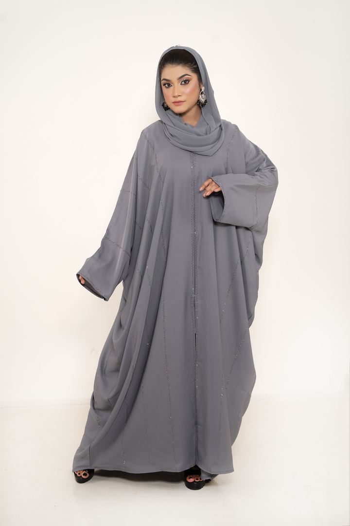 Butterfly Style Stonework Abaya for Modern Muslim Women Abaya Elegance