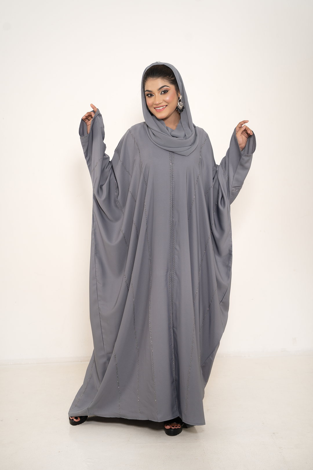 Butterfly Style Stonework Abaya for Modern Muslim Women Abaya Elegance