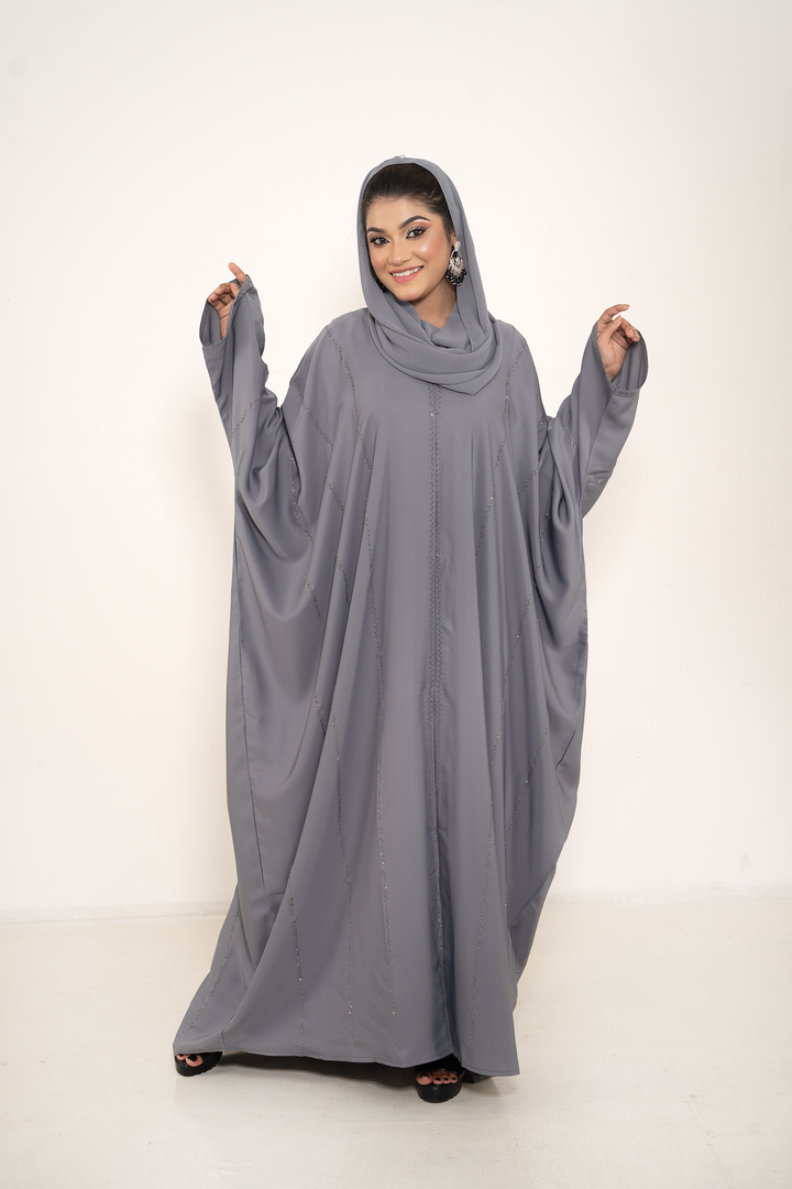 Butterfly Style Stonework Abaya for Modern Muslim Women Abaya Elegance