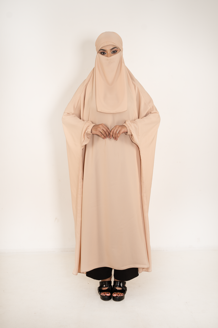 One Piece Jilbab Set with Niqab For Muslim women Abaya Elegance