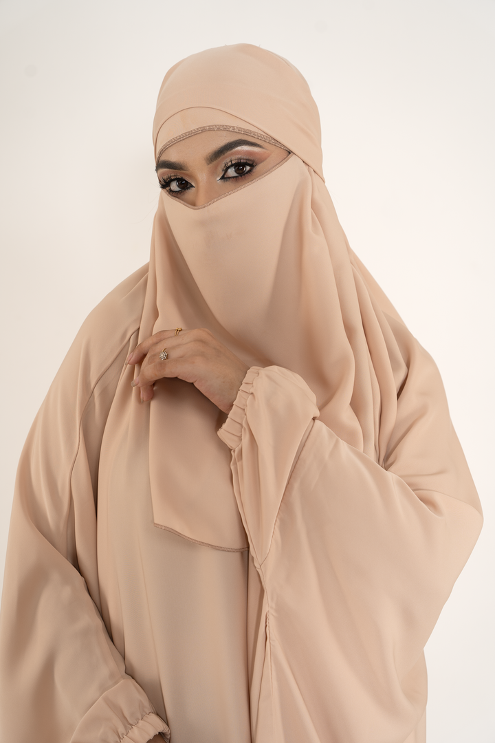 One Piece Jilbab Set with Niqab For Muslim women Abaya Elegance