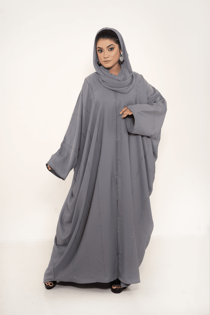 Butterfly Style Stonework Abaya for Modern Muslim Women - Abaya Elegance