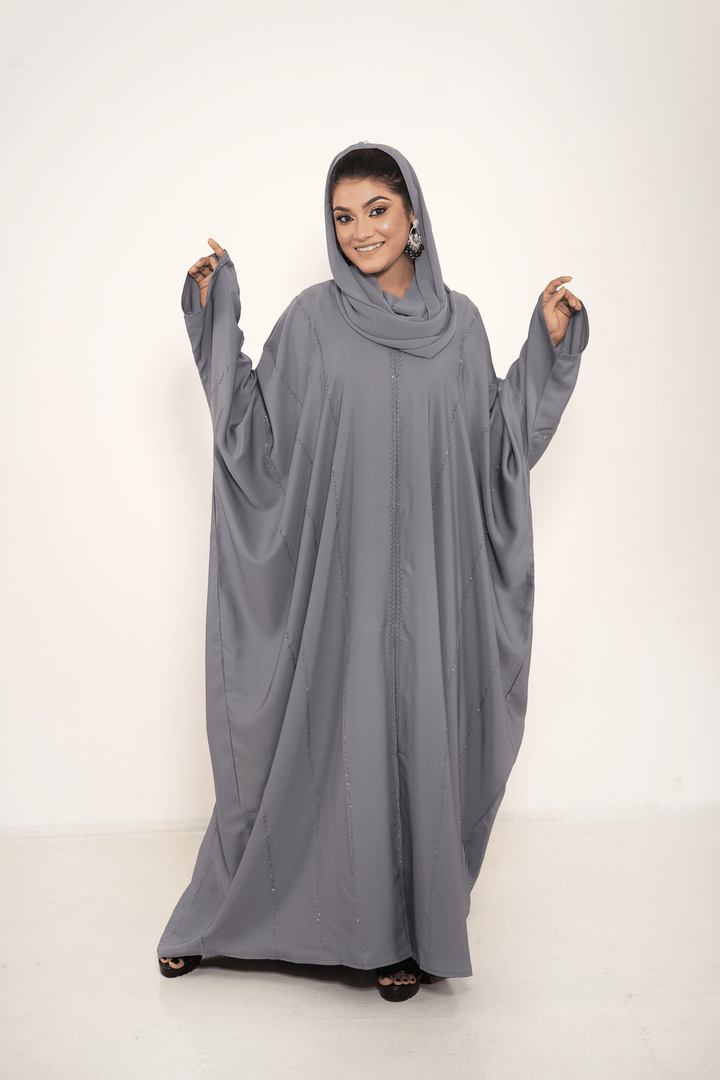 Butterfly Style Stonework Abaya for Modern Muslim Women - Abaya Elegance