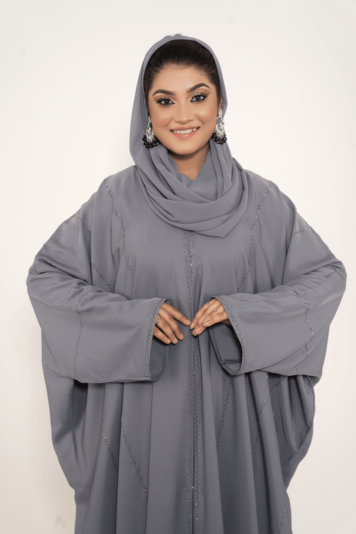 Butterfly Style Stonework Abaya for Modern Muslim Women - Abaya Elegance