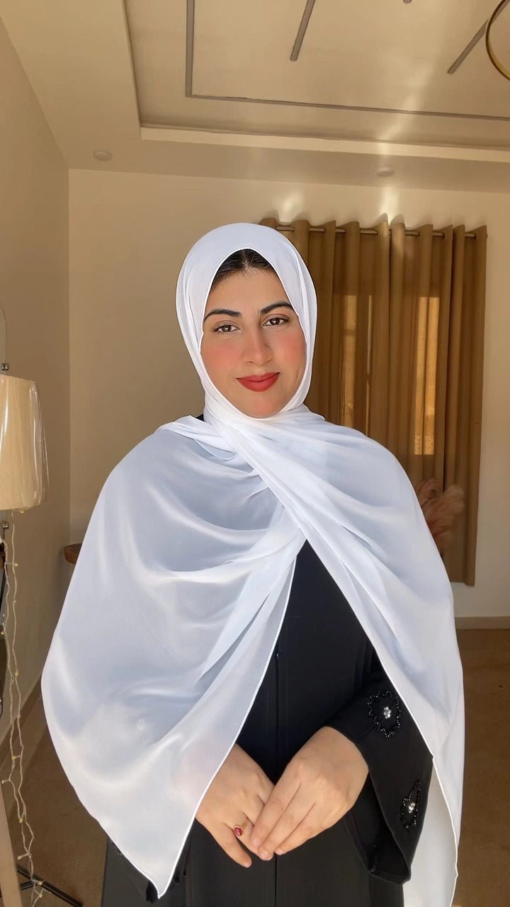 Classic White Chiffon Hijab - Abaya Elegance