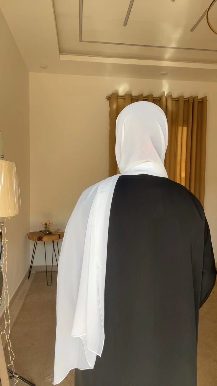Classic White Chiffon Hijab - Abaya Elegance