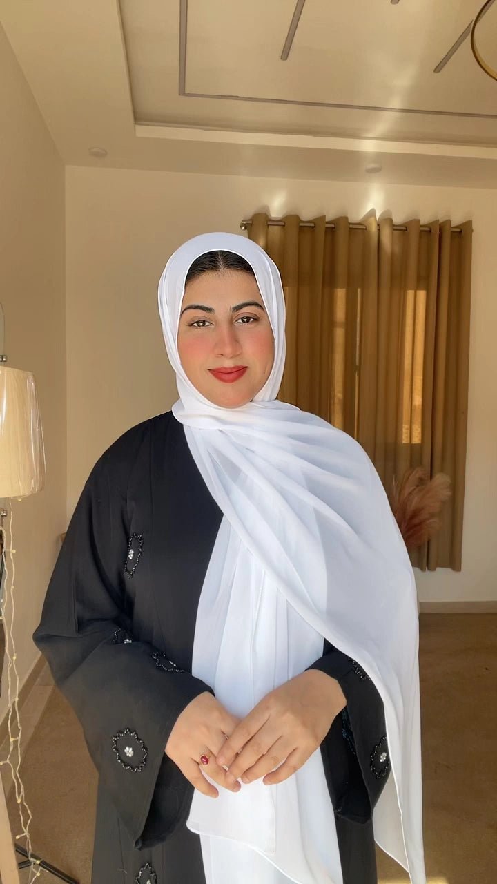 Classic White Chiffon Hijab - Abaya Elegance