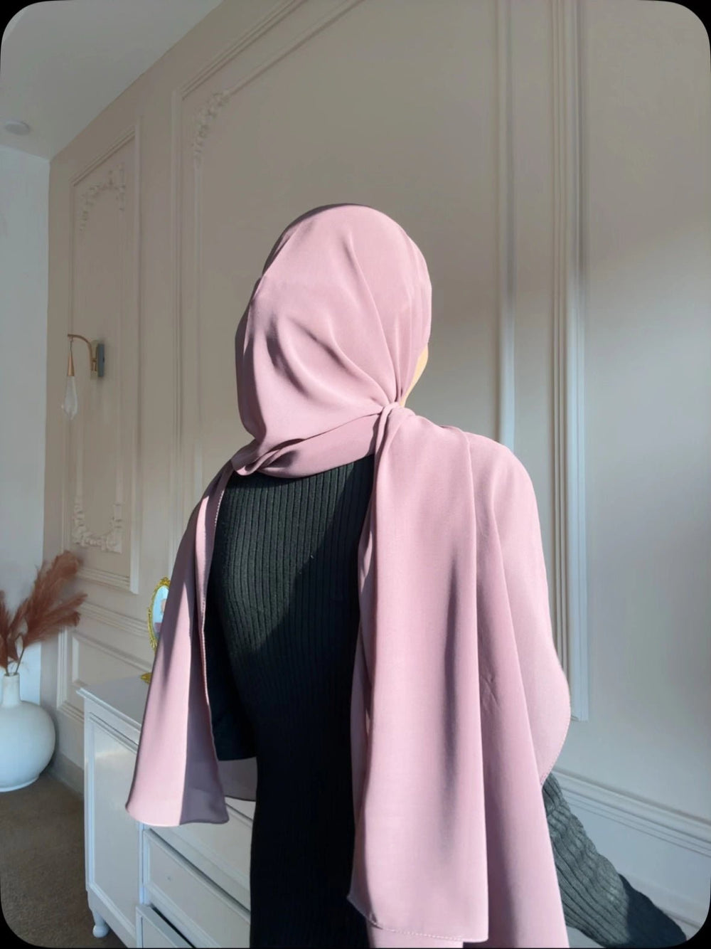 Dusty Mauve Chiffon Hijab - Abaya Elegance