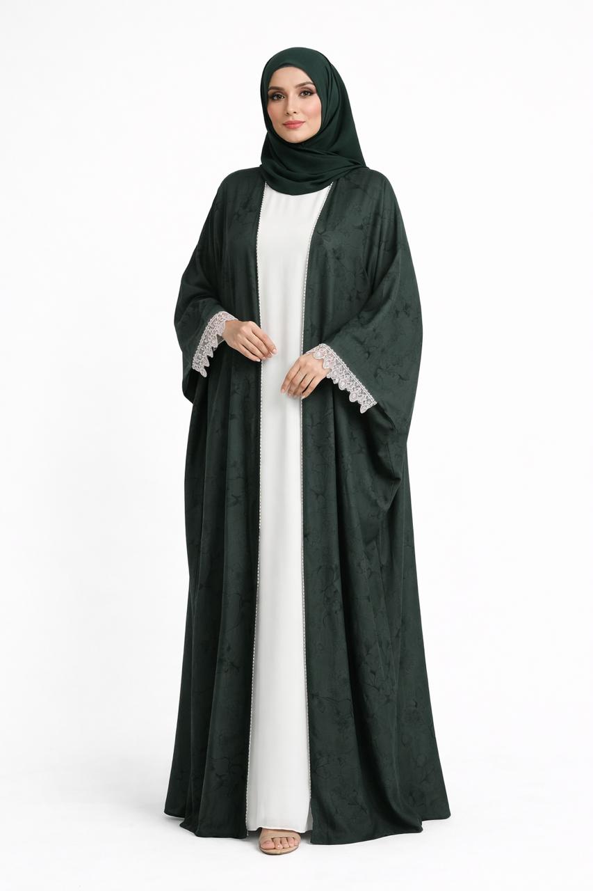 Elegant Printed Kimono Style Abaya – Modest Luxury Wear - Abaya Elegance
