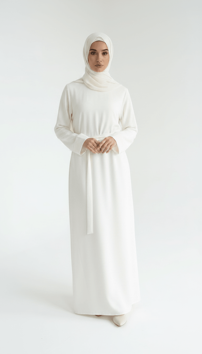 Ivory Grace Daily Abaya With Pocket And Belt Extra large (58)