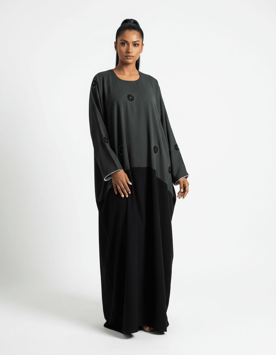 Kaftan with Crystal Work on the Front