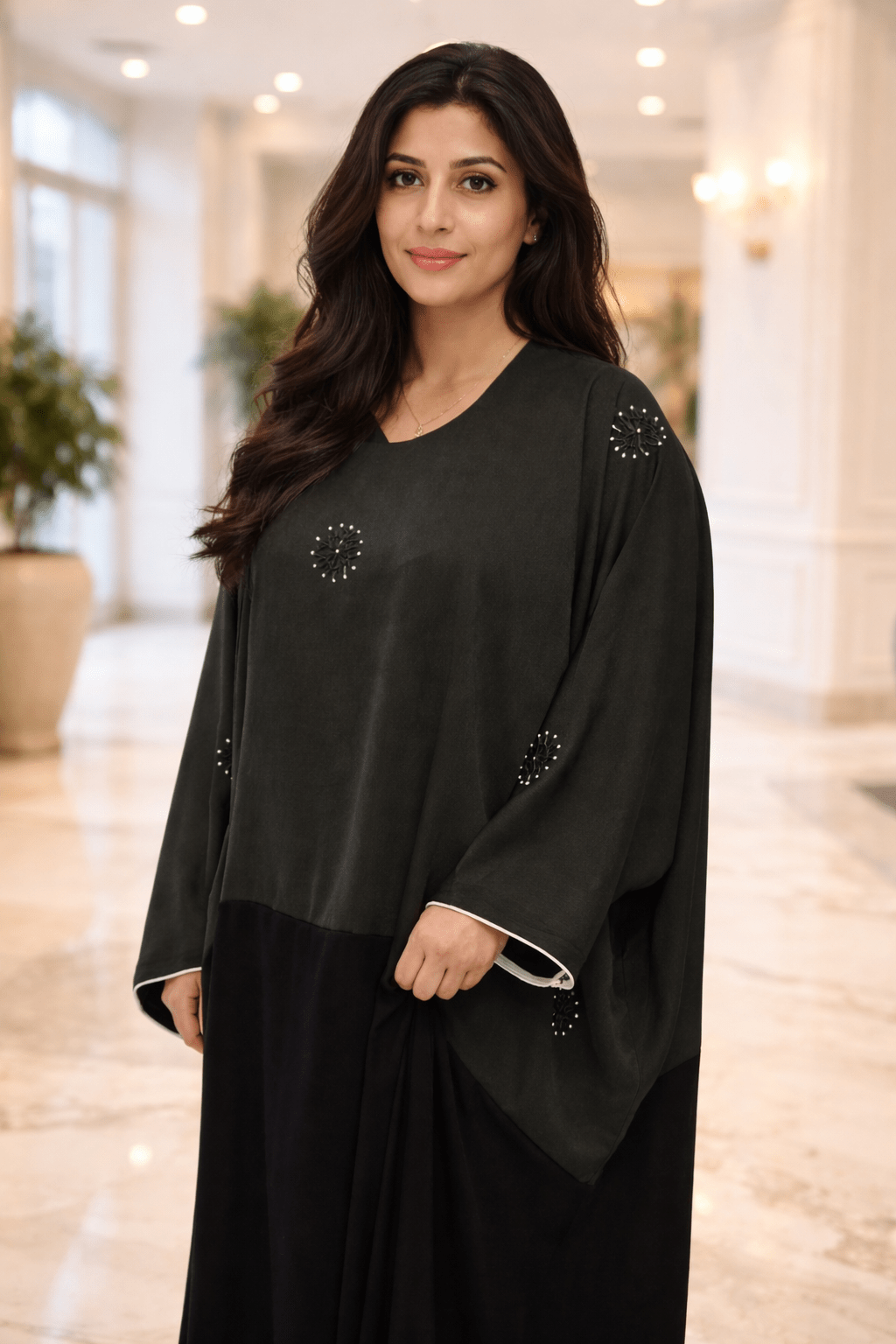 Kaftan with Crystal Work on the Front