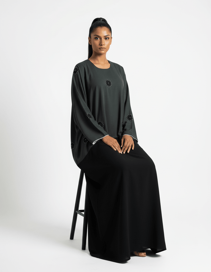 Kaftan with Crystal Work on the Front