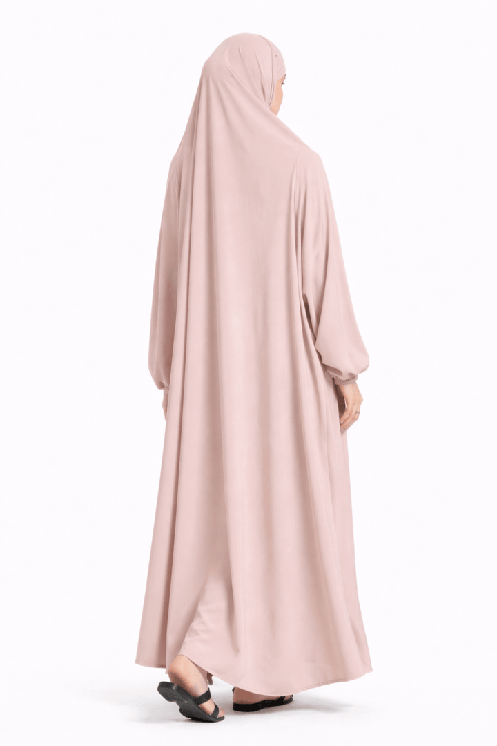 One Piece Jilbab With Niqab - Pink - Abaya Elegance