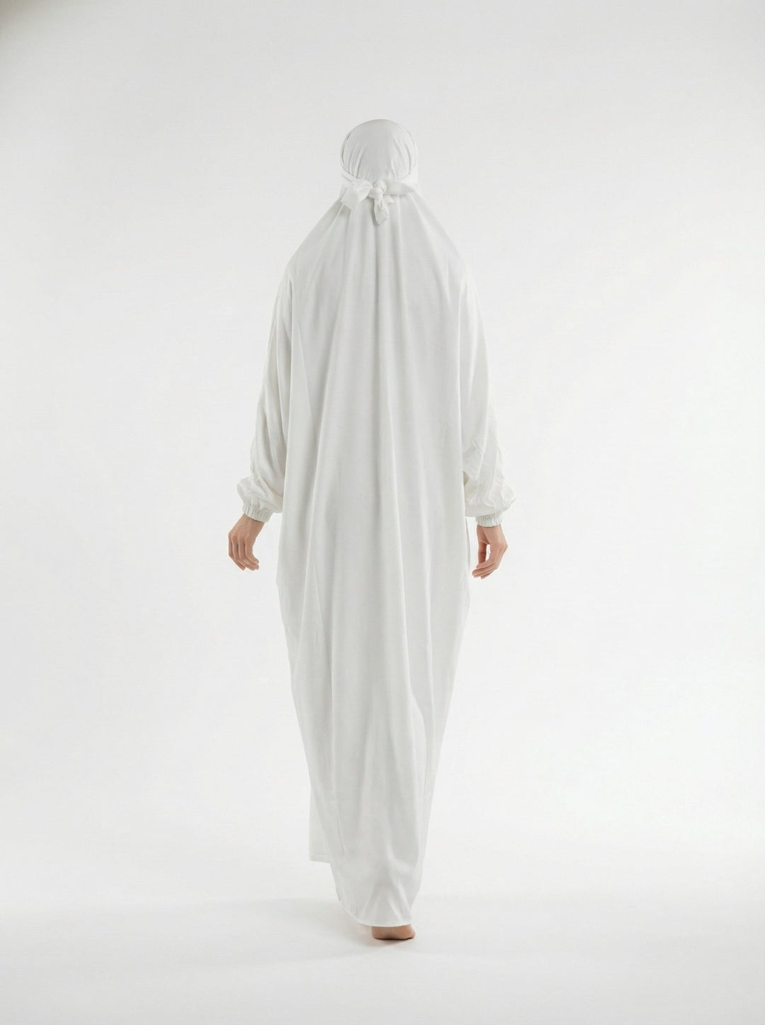 One Piece Jilbab With Niqab - White - Abaya Elegance