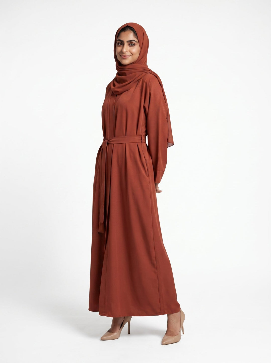 Premium Everyday Pocket Abaya with Matching Hijab – Made in Dubai - Abaya Elegance