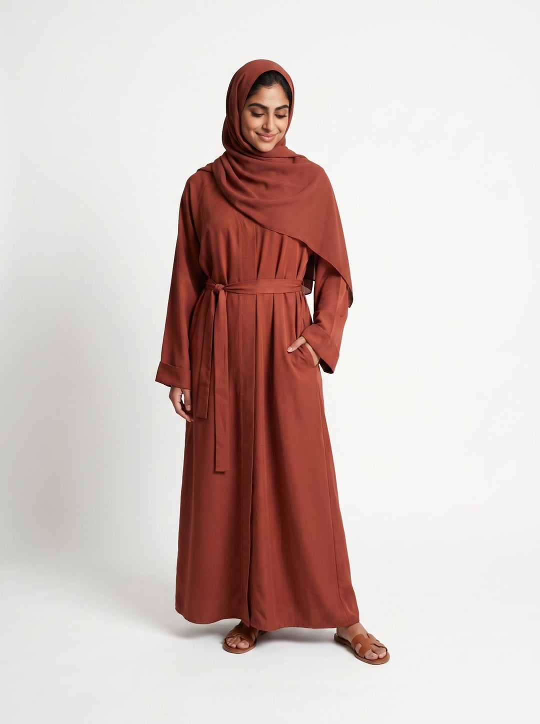 Premium Everyday Pocket Abaya with Matching Hijab – Made in Dubai - Abaya Elegance