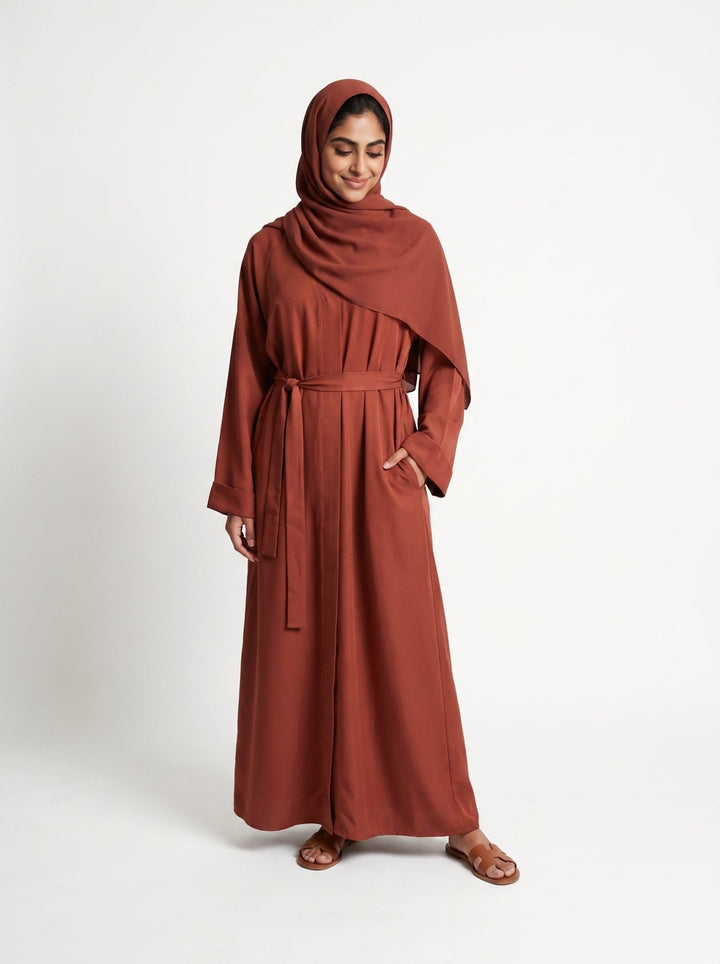 Premium Everyday Pocket Abaya with Matching Hijab – Made in Dubai - Abaya Elegance
