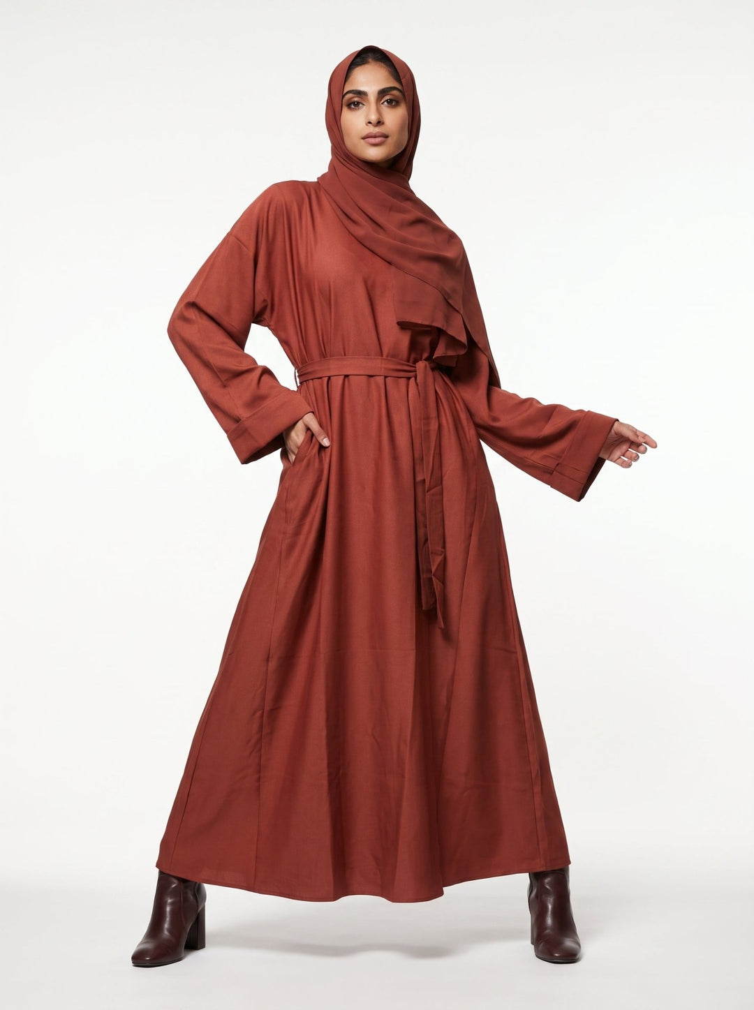 Premium Everyday Pocket Abaya with Matching Hijab – Made in Dubai - Abaya Elegance