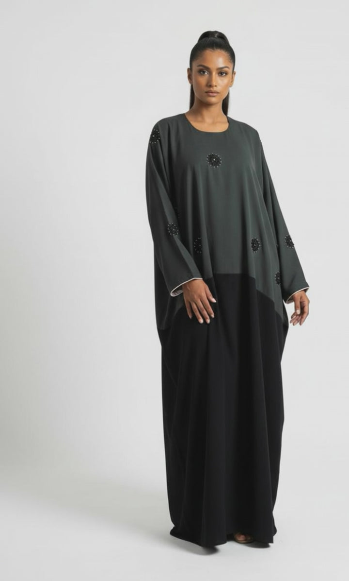 Kaftan with Crystal Work on the Front Hijab Included